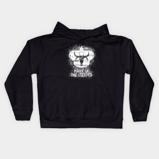 Mark of the Usurper (white W/Text) Kids Hoodie